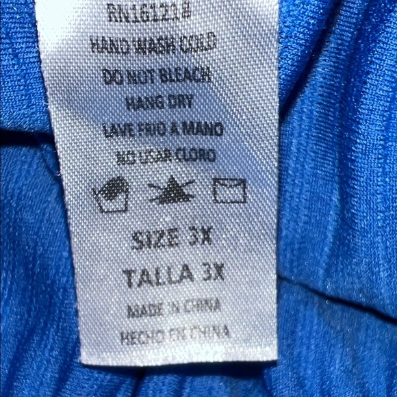 Elegant Blue Strapless Jumpsuit Plus Size 3X - Picture 4 of 12